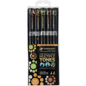 Chameleon Color Tones Markers 5 Pc Earth Tones / Marcadores Camaleon Tierras