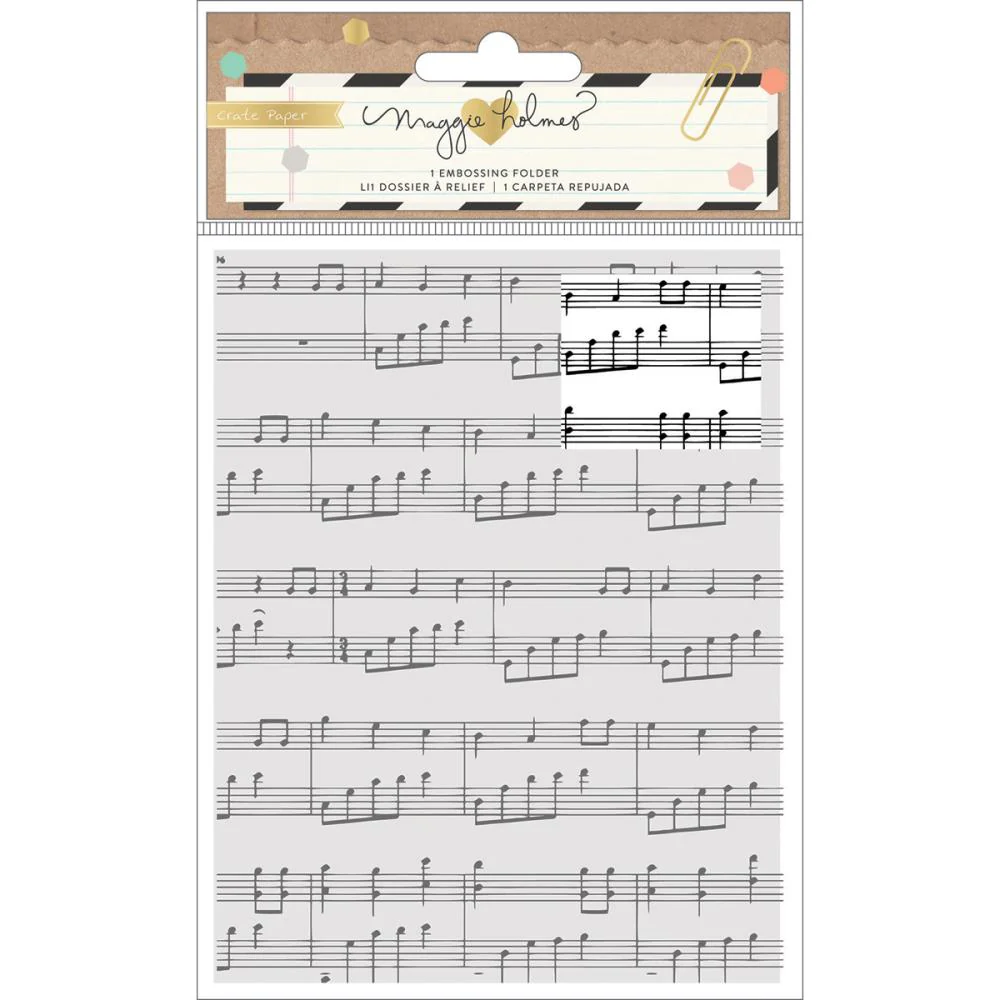 Music Embossing Folder / Folder de Grabado Música