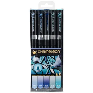 Chameleon Color Tones Markers 5 Pc Blue Tones / Marcadores Camaleon Azules
