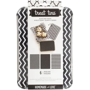 Black & White Food Treat Tins / Charola Para Comida