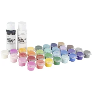 Acrylic Paint Pot Set 34 Pc. Satin / 34 Botecitos de Pintura Acrílica Satinada