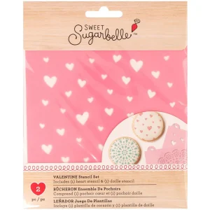 Stencil Valentines / Estencil Corazones y Blonda