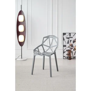 Silla Roxy, Color Gris Oscuro, Con espaldar y diseño Moderno