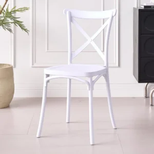 Silla Betany, Color Blanco, Con espaldar y diseño minimalista