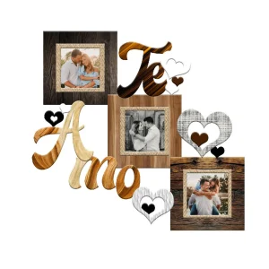 Portarretrato TR Te Amo - 01 (46,5cm x 38,5cm) Color Madera