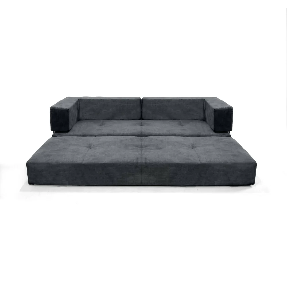 Sofa Cama 3 En 1 Nablus 196x73x68 Cm Brazos Moviles Gris - Imagen 2