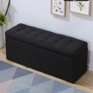 Puff Baúl 80x40 Negro Tela