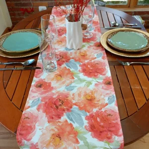 Camino de Mesa Floral 140x35 cm doble faz