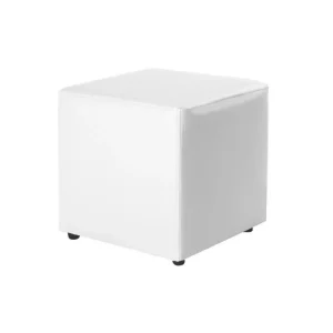 Puff Decorativo 40x40 Blanco Sintetico