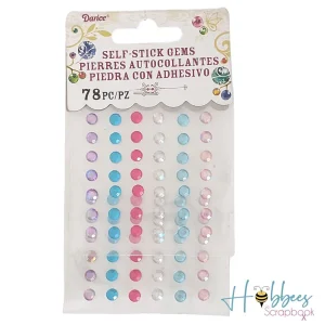 Self-Stick Gems Periwinkle / Piedras Autoadhesivas Parpadeantes (78 piezas)
