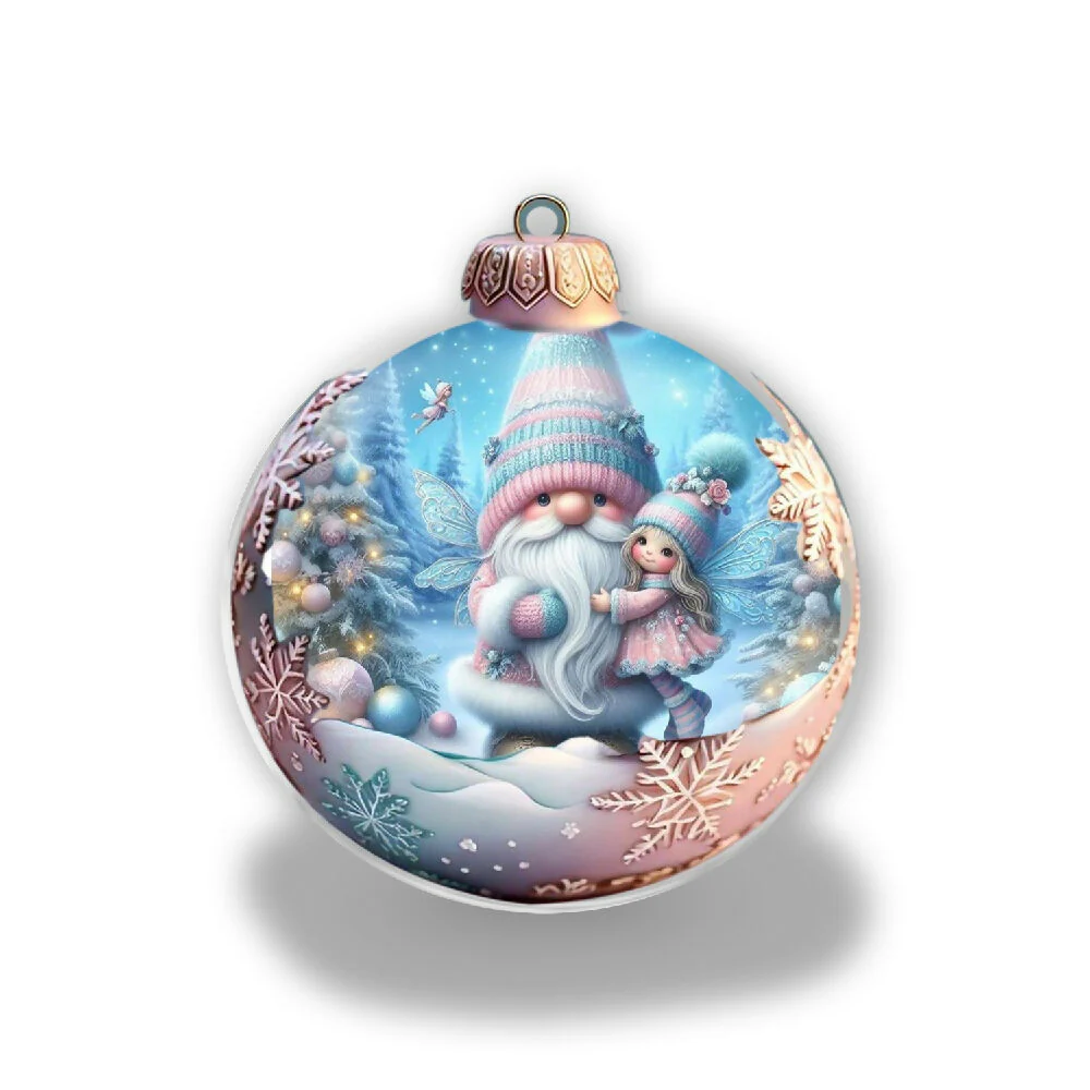 Set x 8 und Apliques Bola de Navidad-Nomos (7,5cm x 9cm) Color Azul y Rosado - Imagen 3