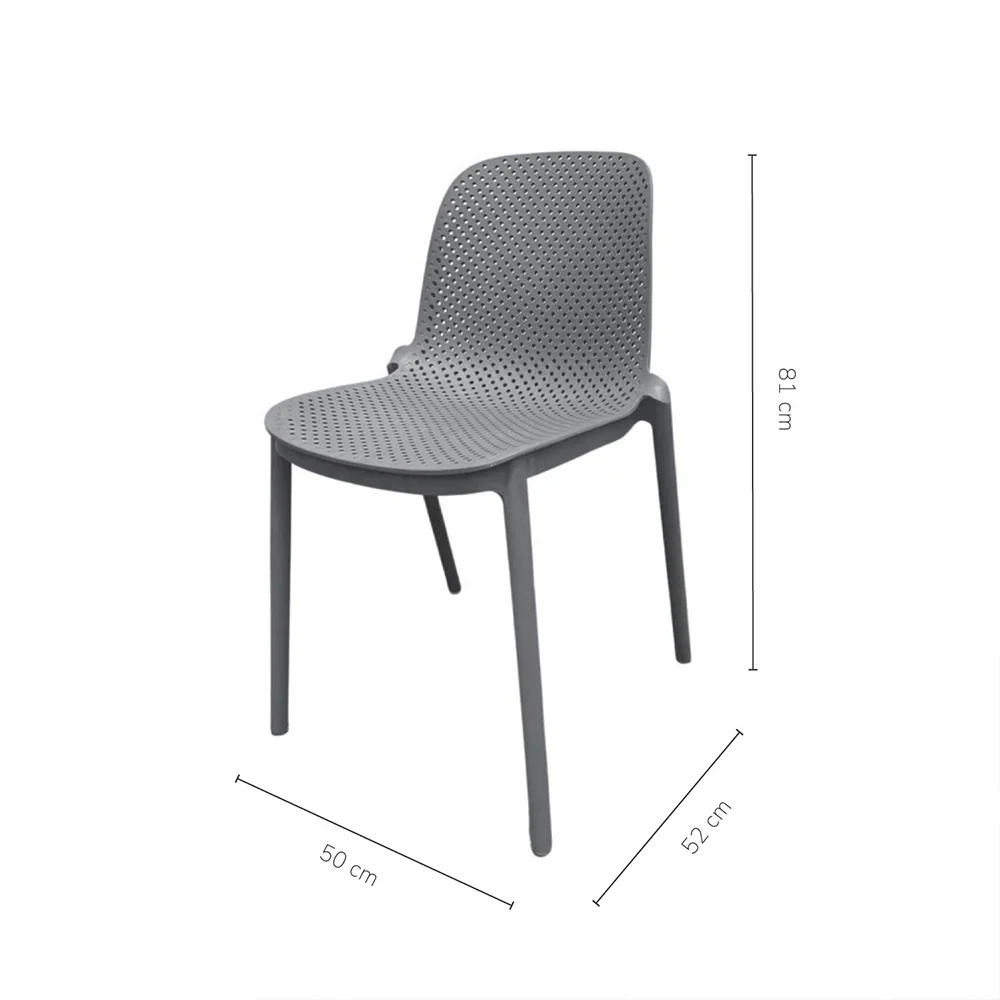 Silla Plástica Vera Gris Oscuro, Gris Oscuro - Imagen 4