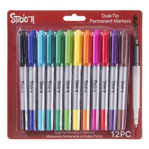 Studio 71 Dual Tip Permanent Markers / 12 Marcadores Doble Punta Permanentes