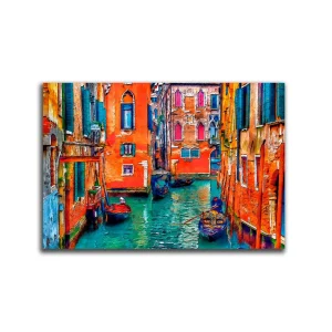 Cuadro Decorativo Oleo Venecia XL 120X80 cm - Impresion en Tela