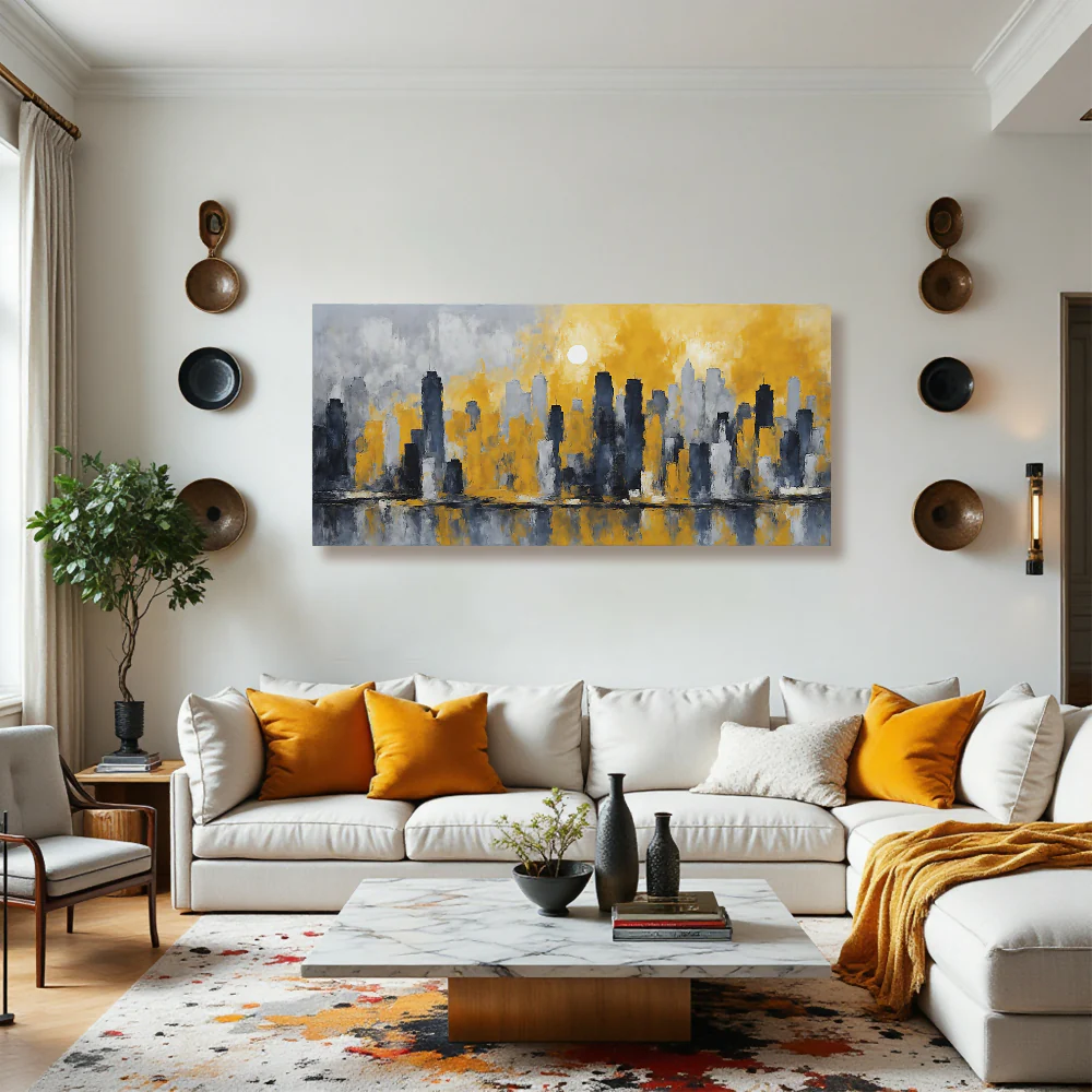 Lienzo Cuadro La Ciudad de la Luz 118x55Cm