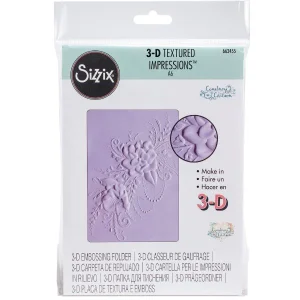 3D Textured Impressions Flower Heart Doodle / Folder de Grabado 3D Flores
