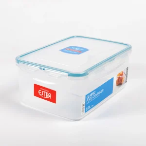 Recipiente plastico Rectangular Classic 2.3L transparente