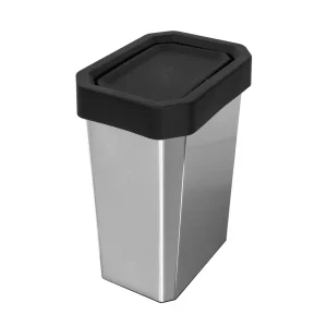 Caneca-Papelera Estrabins vaivén 53L Negro-IML Metalizado