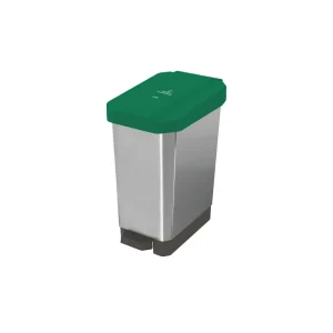 Canecas EstraBins-Pedal 10L verde Organico Aprovechable IML metalizado