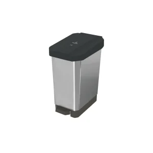 Canecas EstraBins Pedal 10L Negro No aprovechable IML Metalizado
