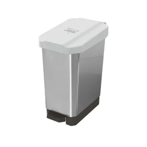 Caneca-Papelera Estrabins Pedal44L Blanco-Reciclable Aprovechable-IML Metalizado\Emp 2