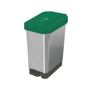 Caneca-Papelera Estrabins Pedal 44L Verde-Organico Aprovechable-IML Metalizado Emp 2