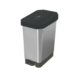 Caneca-Papelera Estrabins Pedal44LNegro-No Aprovechable-IML Metalizado\Emp 2