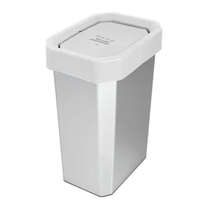 Canecas EstraBins 26L vaivén IML Metalizado Blanco-Reciclable Aprovechable