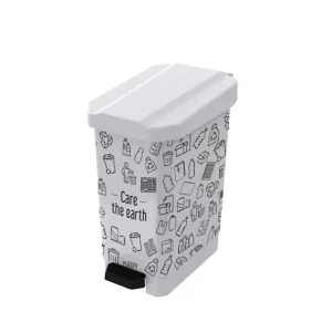 Caneca-Papelera Estrabins Pedal 10L Blanca-IML Care The Earth