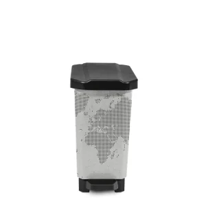Caneca-Papelera Estrabins Pedal 5L IML Mapamundi