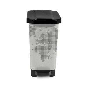 Caneca-Papelera Estrabins Pedal 22L IML Mapamundi