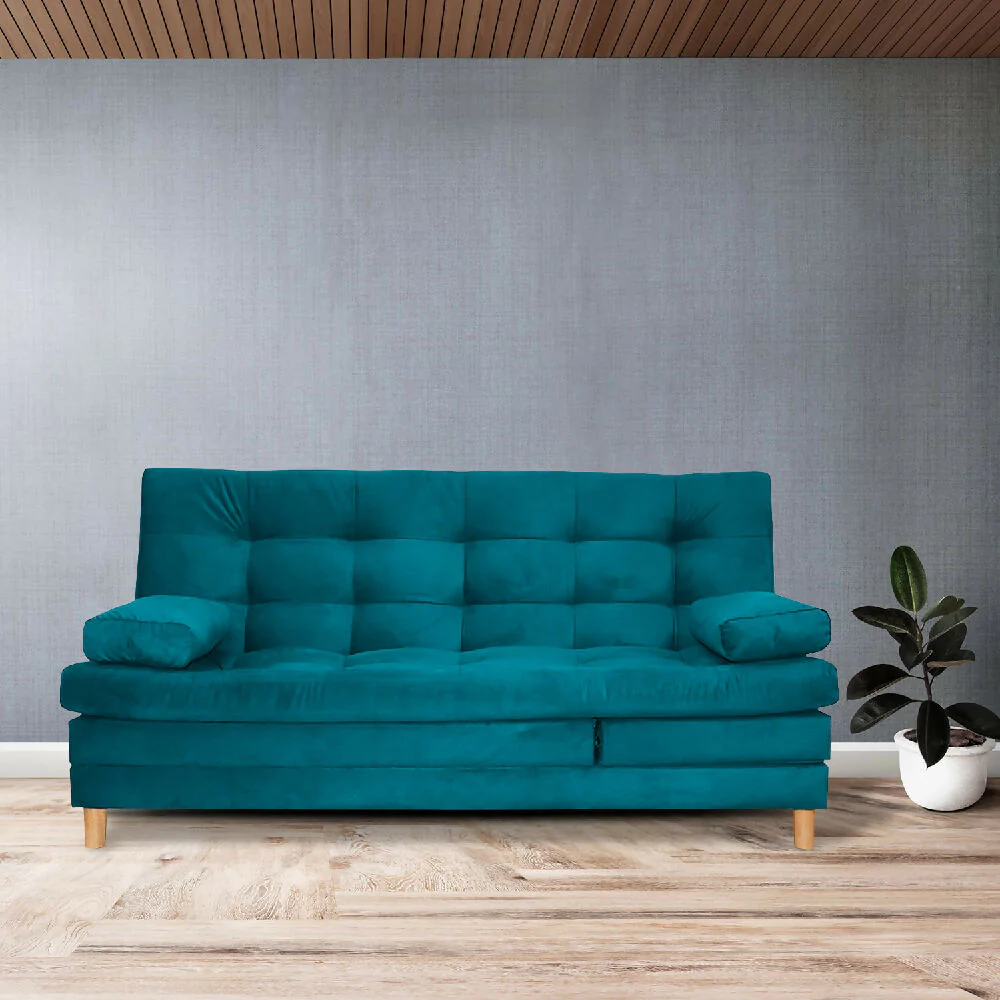 Sofa Cama Kalin Cinco Posiciones Turquesa Mas Cojines - Imagen 6