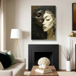 Lienzo Cuadro Decorativo Tierra y Luna 110x80Cm