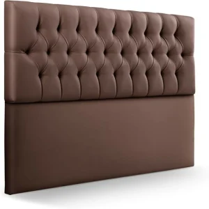 Cabecero Semidoble 120x60+55 Rombos Chocolate Sintetico