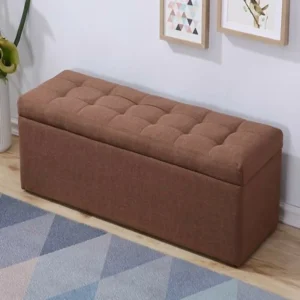 Puff Baúl 80x40 Chocolate Tela