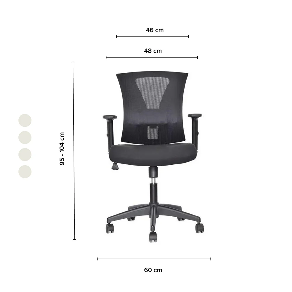 Silla de Oficina Gerente Niza, Negro - Imagen 8