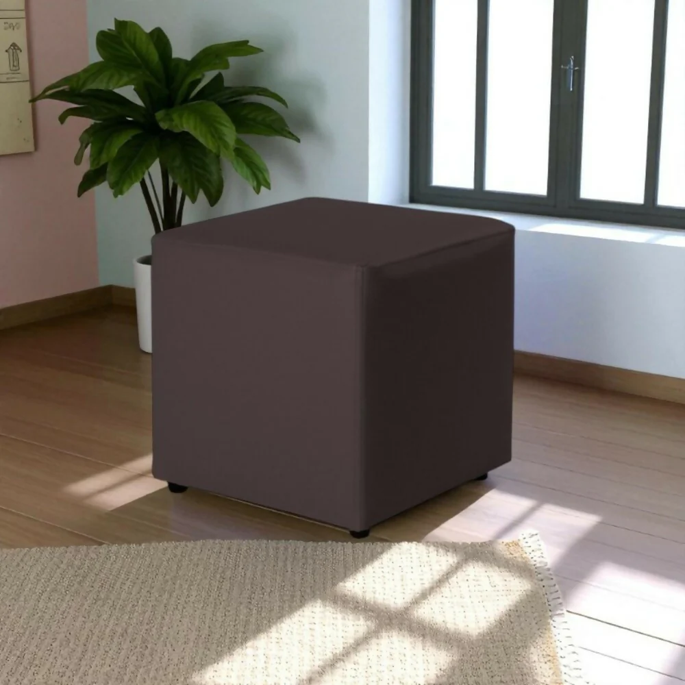 Puff Decorativo 40x40 Chocolate Sintetico - Imagen 2