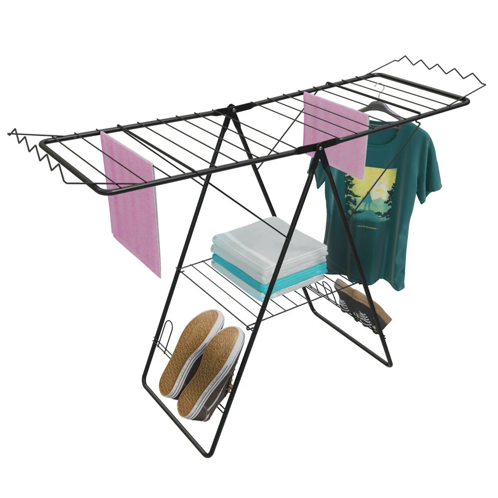 Tendedero de piso escalera pintado negro - Imagen 3