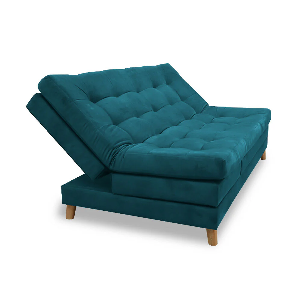 Sofa Cama Kalin Cinco Posiciones Turquesa Mas Cojines - Imagen 2