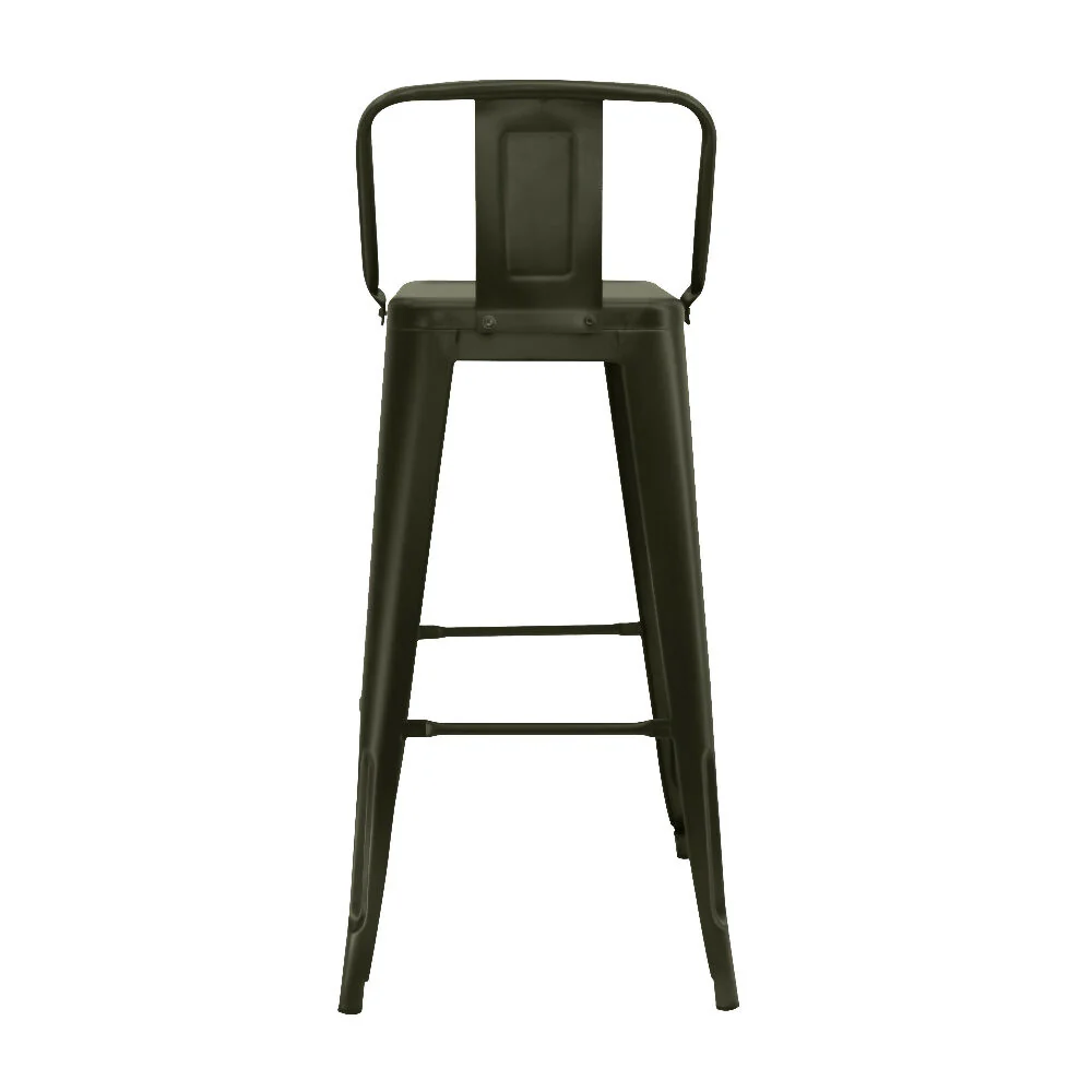 Kit x 2 Butaco Alto Tolix Con Espaldar Tipo Bar - Bronce - Imagen 5