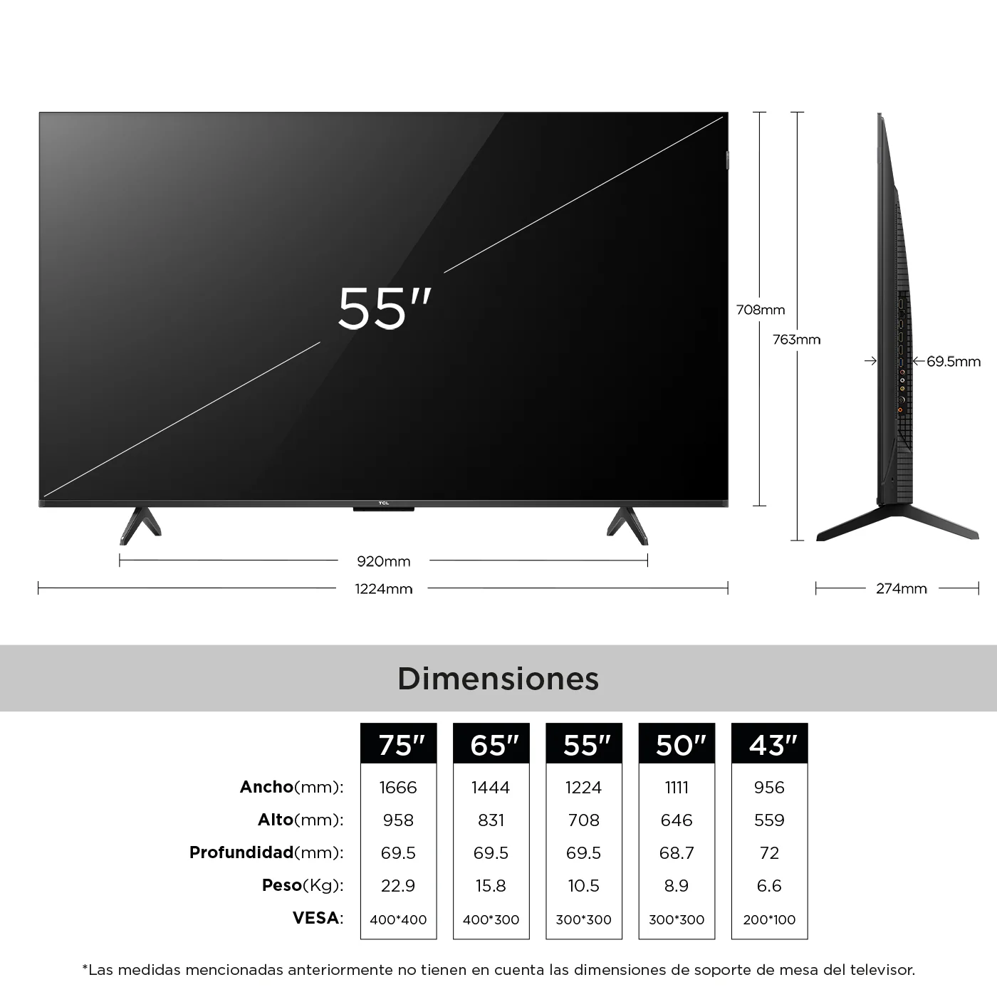 Televisor TCL 55" 55P7K QLED 4K UHD - Imagen 3