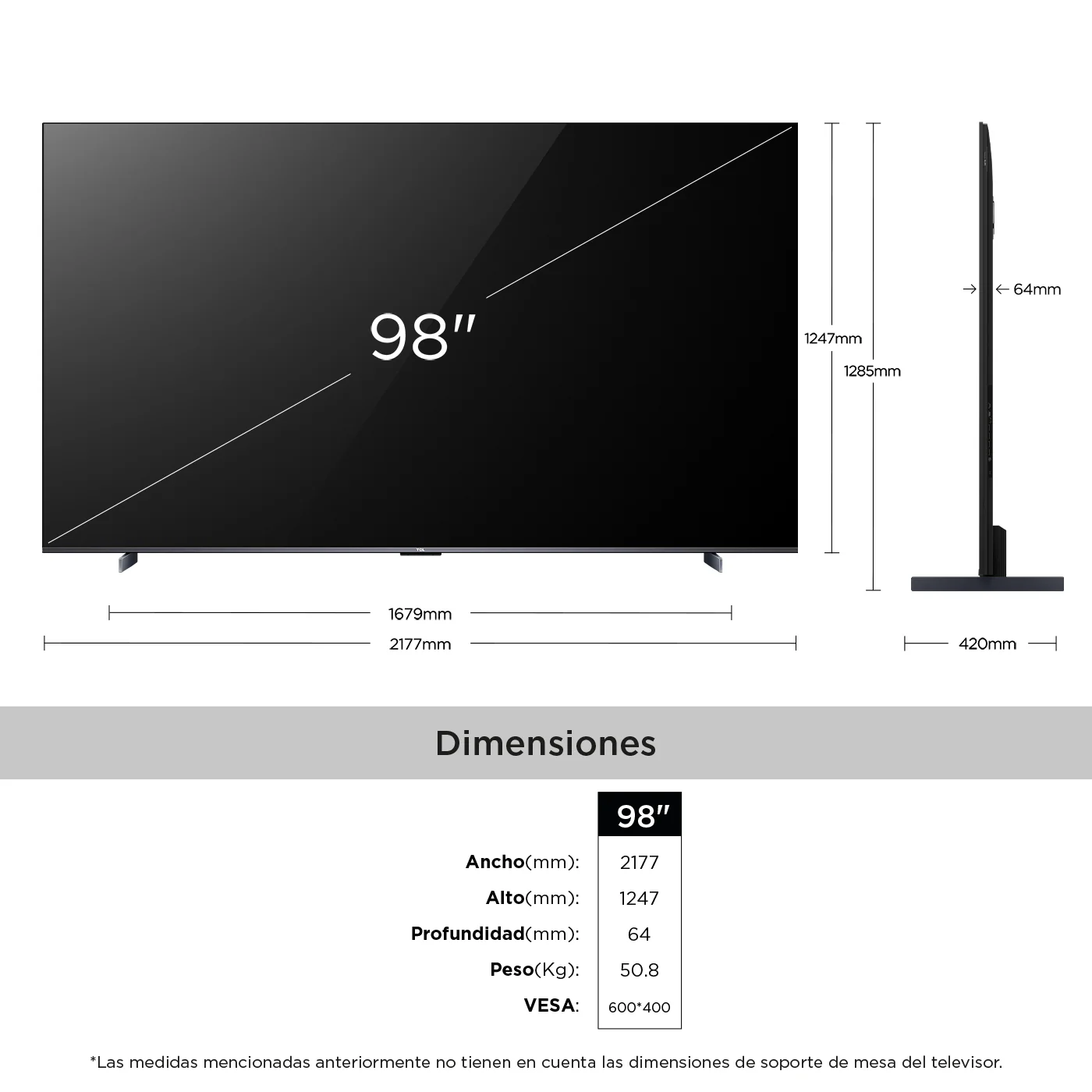 Televisor TCL 98" 98P8K QLED 4K UHD - Imagen 4