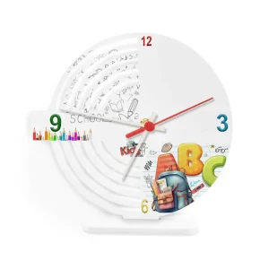 Reloj de Mesa Esco-abc Día 21cm Blanco