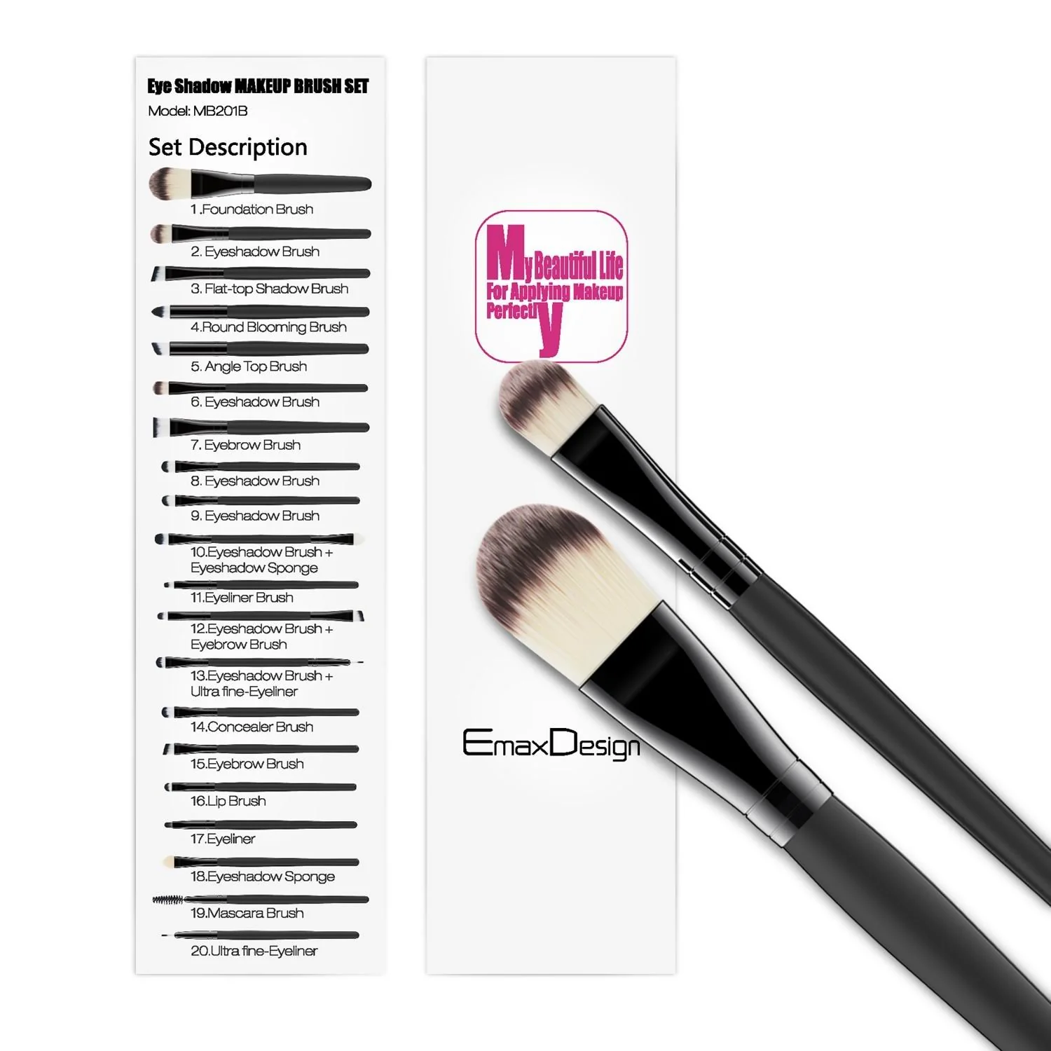 Makeup Brush Set / Juego de Pinceles y Brochas para Maquillaje - Imagen 6