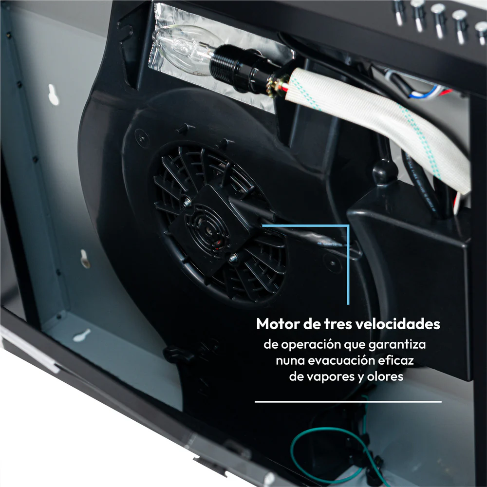 Campana Horizontal Lamina Cr Negra 3 Velocidades 60 Cm - Imagen 6