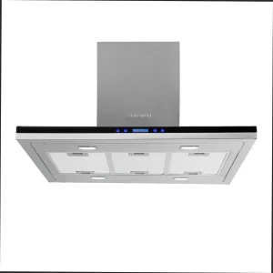 Campana Isla en Acero Tipo Cristal 90 cm 3 Velocidades