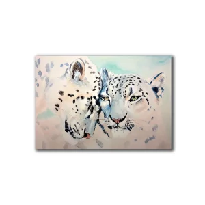 Cuadro Decorativo Leopardo Acuarela M 70x45 cm - Impresion en Tela