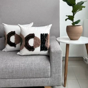 Cojín Morroco Con Relleno - Café Oscuro con Café Claro