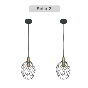 Set x2 Lámpara de Techo Decorativa Curva con Rejilla