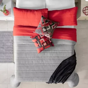 Edredón Basic Rojo para Cama Sencilla, Doble Faz, de 180x235 cm